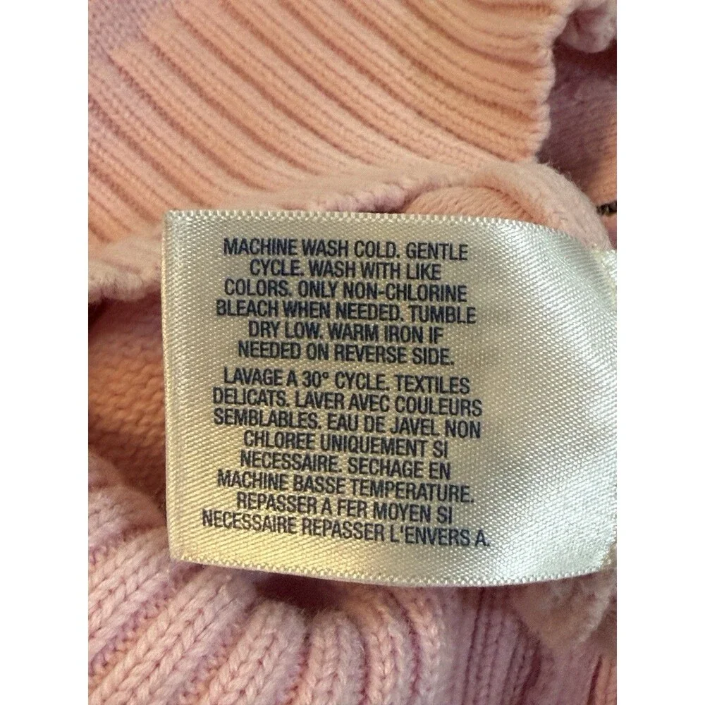 Ralph Lauren Girls Zip Up Knit Cardigan Sweater Size 6x Light Pink Hooded EUC